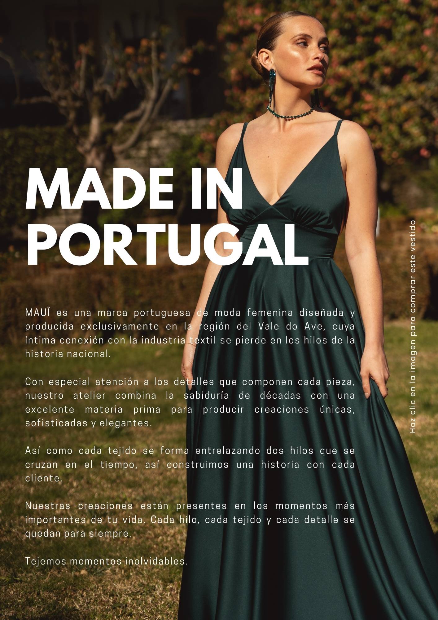 MAUI, vestidos de fiesta, marca 100% portuguesa, hechos a mano, alta calidad, colores personalizados, envío rápido, moda mujer, sostenible